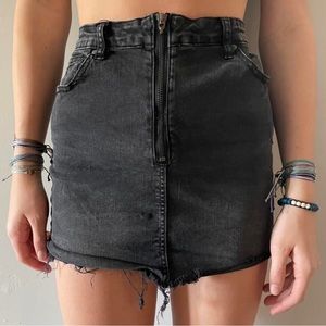 Tillys black mini jean skirt